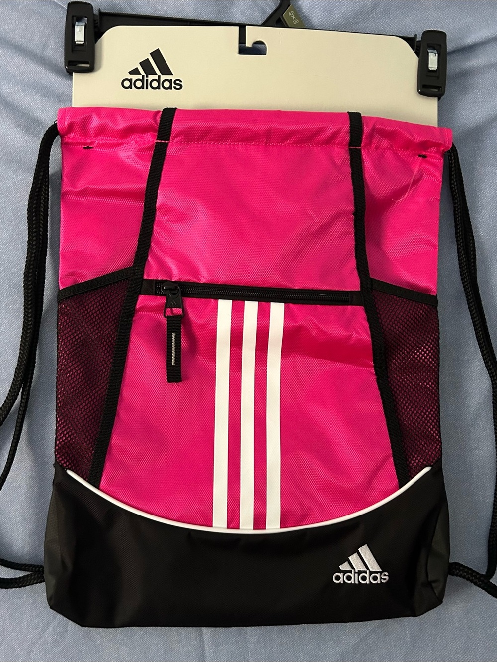Adidas Alliance II Pink Sackpack with Zip Pocket